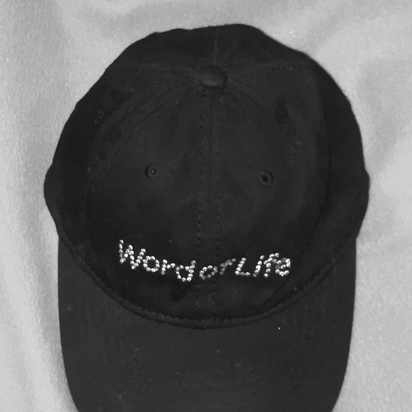 Word of Life Black&Silver Rhinestone Baseball Hat - Picture 3 of 11